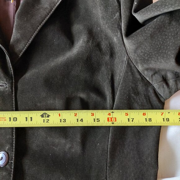 Danier Vintage Suede Leather Blazer Jacket, Size S(Long) - Picture 7 of 12